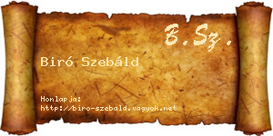 Biró Szebáld névjegykártya